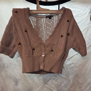 Women's Knit Cardigan Sweater - Tan